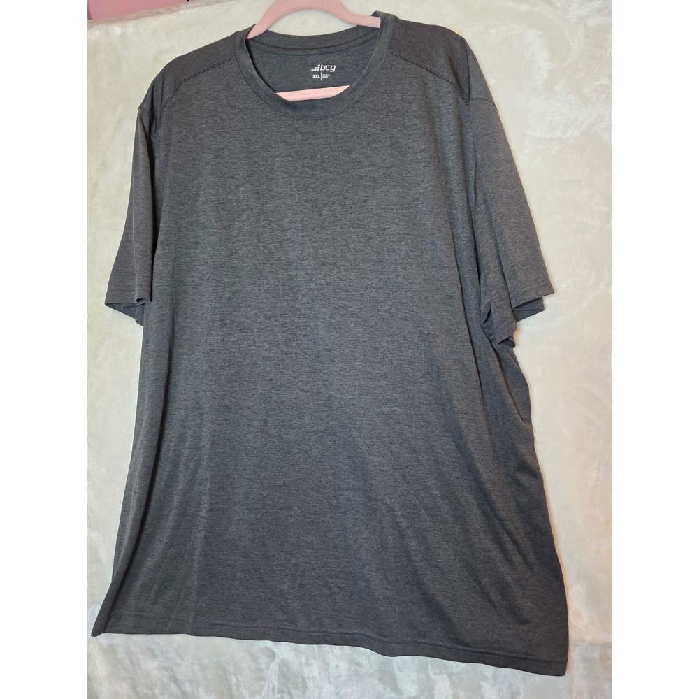 BCG Mens Activewear T-Shirt Charcoal Heather Gray Short Sleeve 3XL RN098223